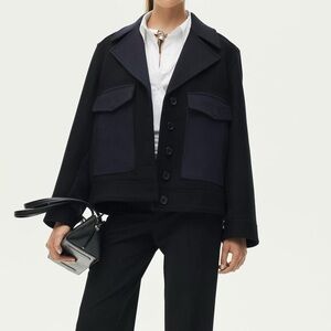 Limited Edition Manteco Wool Coat, Navy, size XS